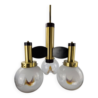 Lampe suspendue italienne Murano Mazzega ampoules