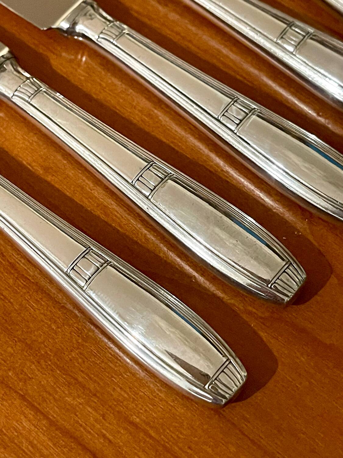 Ercuis, dessert cutlery, fruit and cheese, 36 art deco pieces