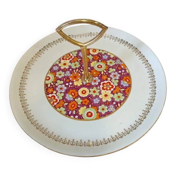 Serviteur en porcelaine de Pillivuyt, décor floral Pop Art, 1960-1970
