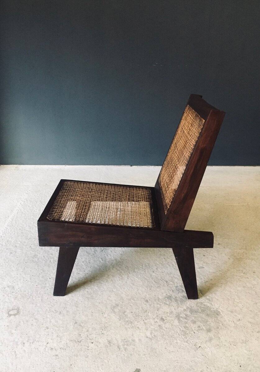 Low Modernist Folding Chairs by Pierre Jeanneret for Chandigarh, India, 1960s, Set of 2