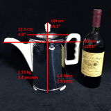 Large art deco insulating coffee maker in hammered metal and porcelain (by bauscher & sus)