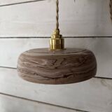 Handcrafted portable lamp with a marbled stone effect