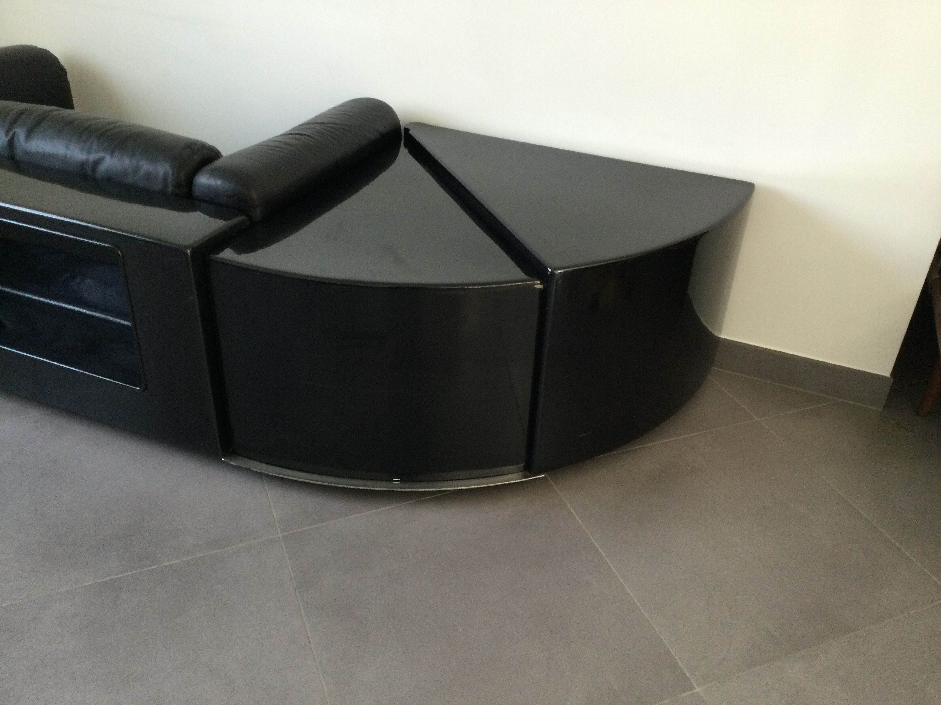 Canapé gradual lounge cuir noir Cini Boeri - knoll/gavina