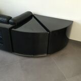 Canapé gradual lounge cuir noir Cini Boeri - knoll/gavina