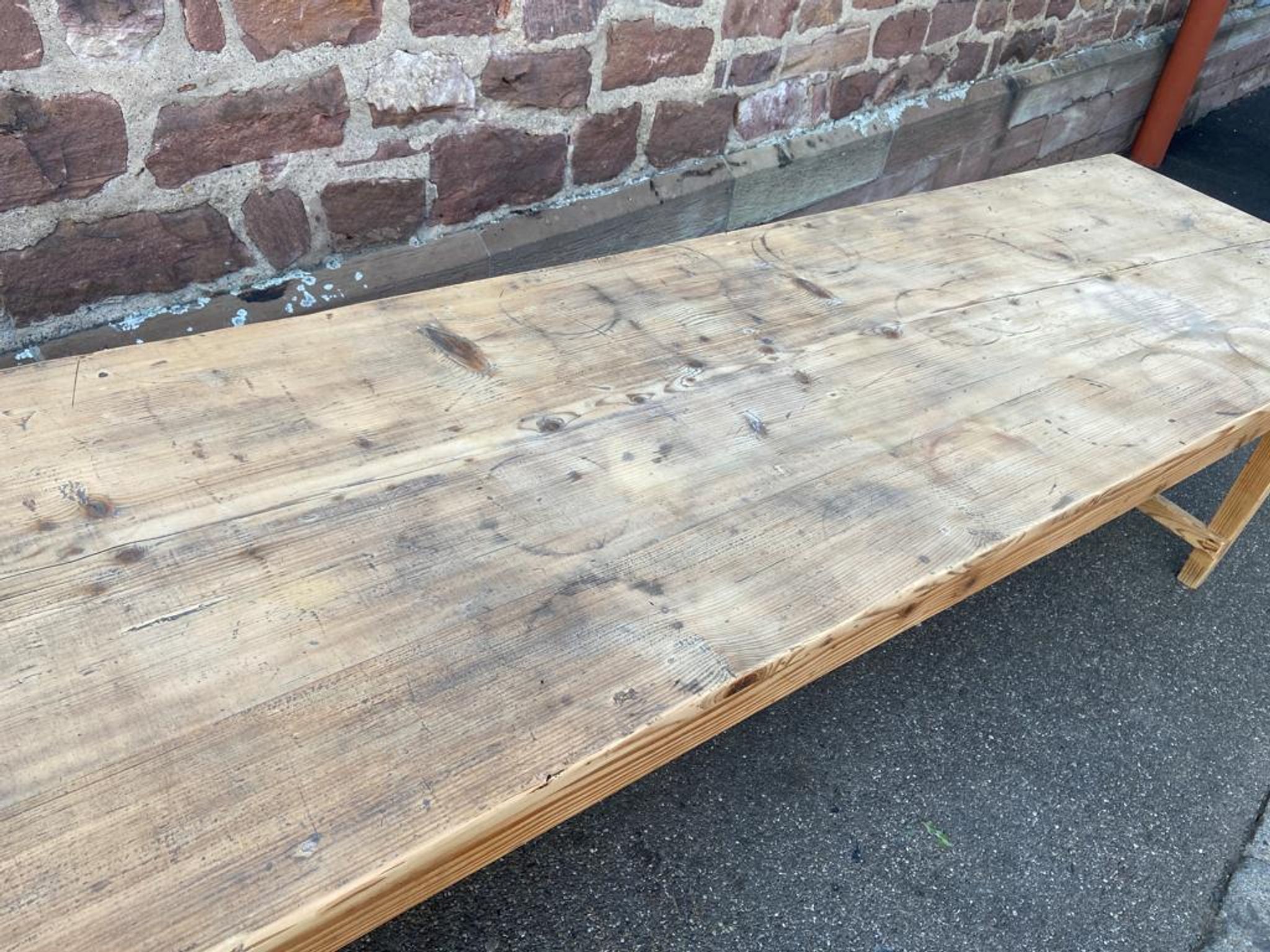 Table de ferme 300 cm en sapin 1900