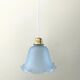 Blue glass tulip suspension lamp