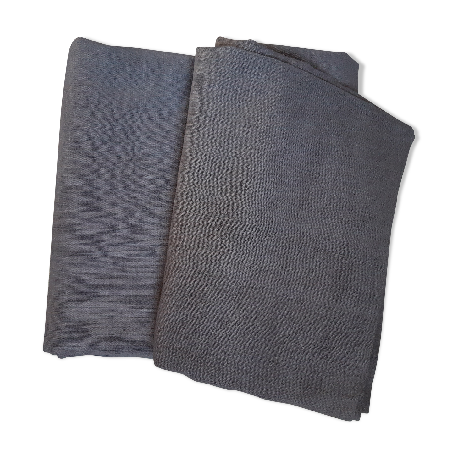 large hemp fabric dyed dark gray