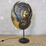 Unique large metal Thai art sculpture floor lamp goldleaf
