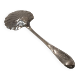 Silver-plated strawberry serving spoon, goldsmith Ercuis, laurels LXVI