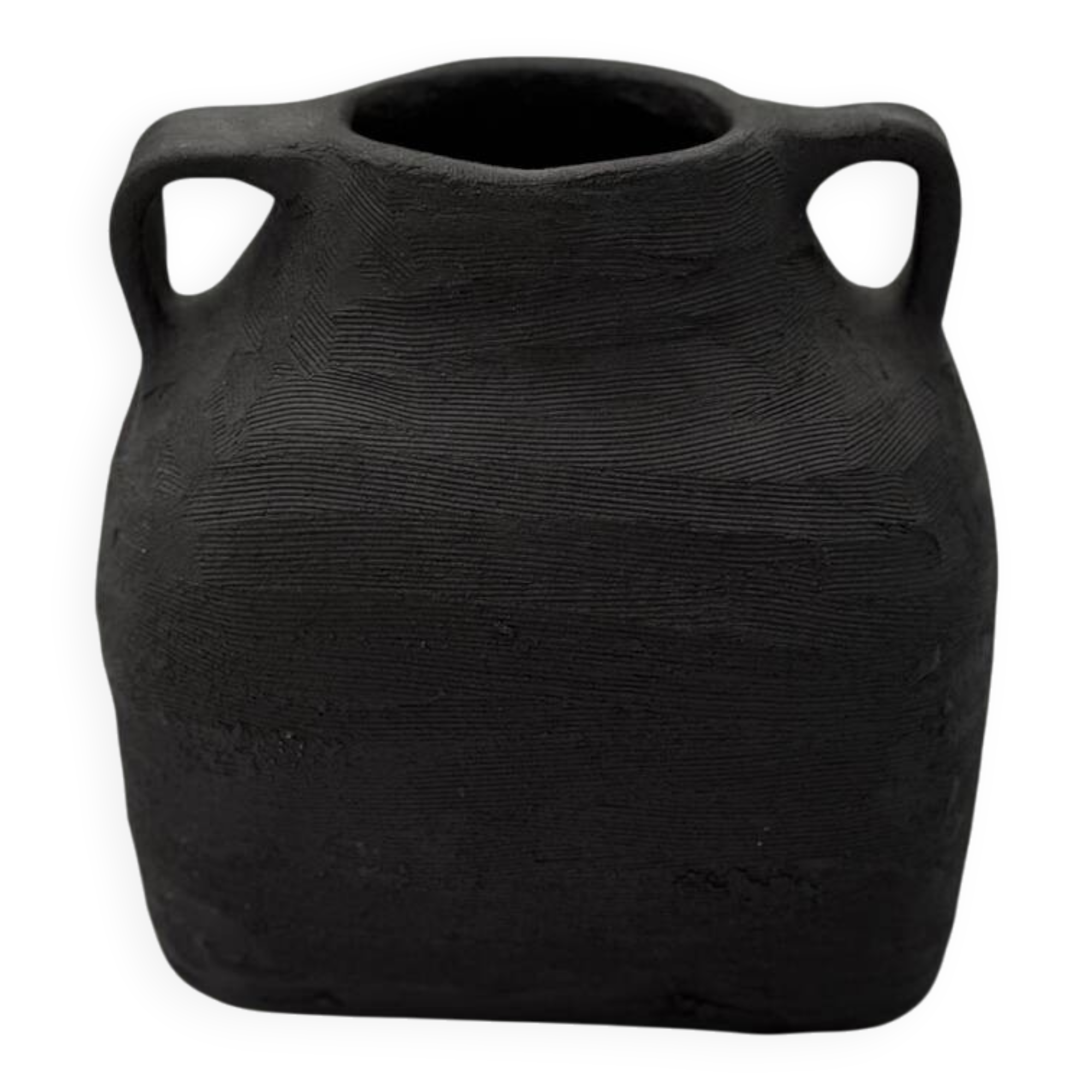 Black stoneware vase