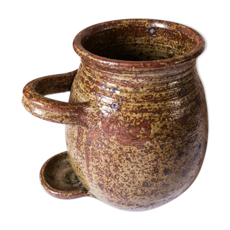 Pot / vase in varnished sandstone