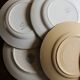Set of 6 mismatched flat plates Terre de Fer Digoin Badonviller