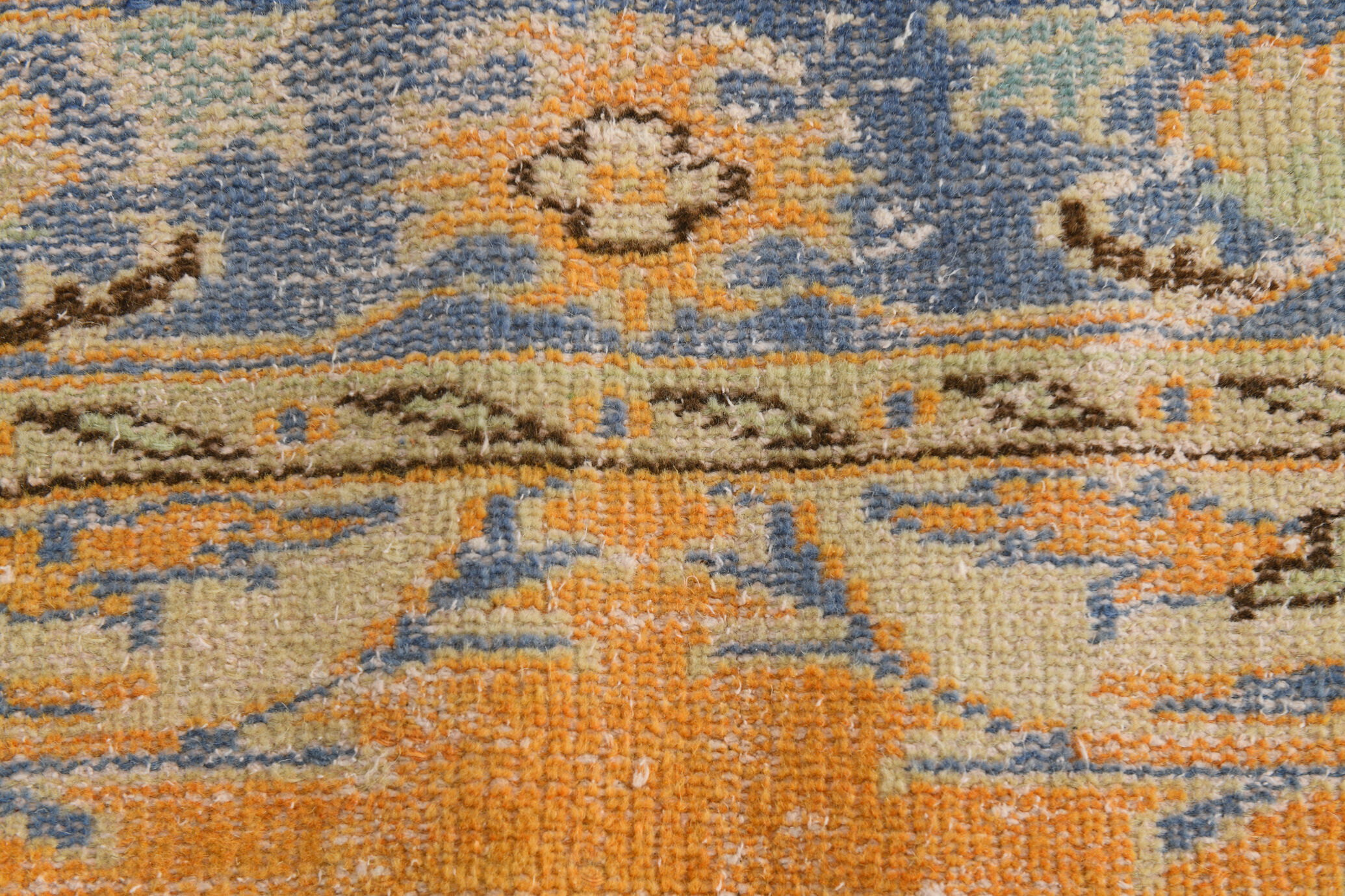 6x9 orange madallion oushak rug, 288x194cm