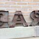 Sign Bar in vintage metallic letters 1960