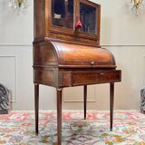 Louis XVI/18th century mahogany roll-top desk forming a display case