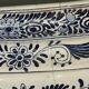 Delft earthenware planter with mill decoration