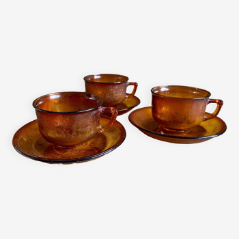 3 Arcoroc Sierra amber cups