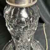 20th century crystal lamp with silver metal frame