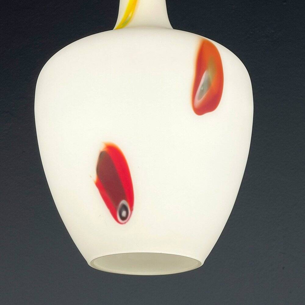 Multicoloured opaline glass pendant light from Murano by Stilnovo, Italy, 1950s.