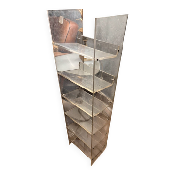 Vintage CD furniture in plexiglass, 1980s David Lange style record holder.