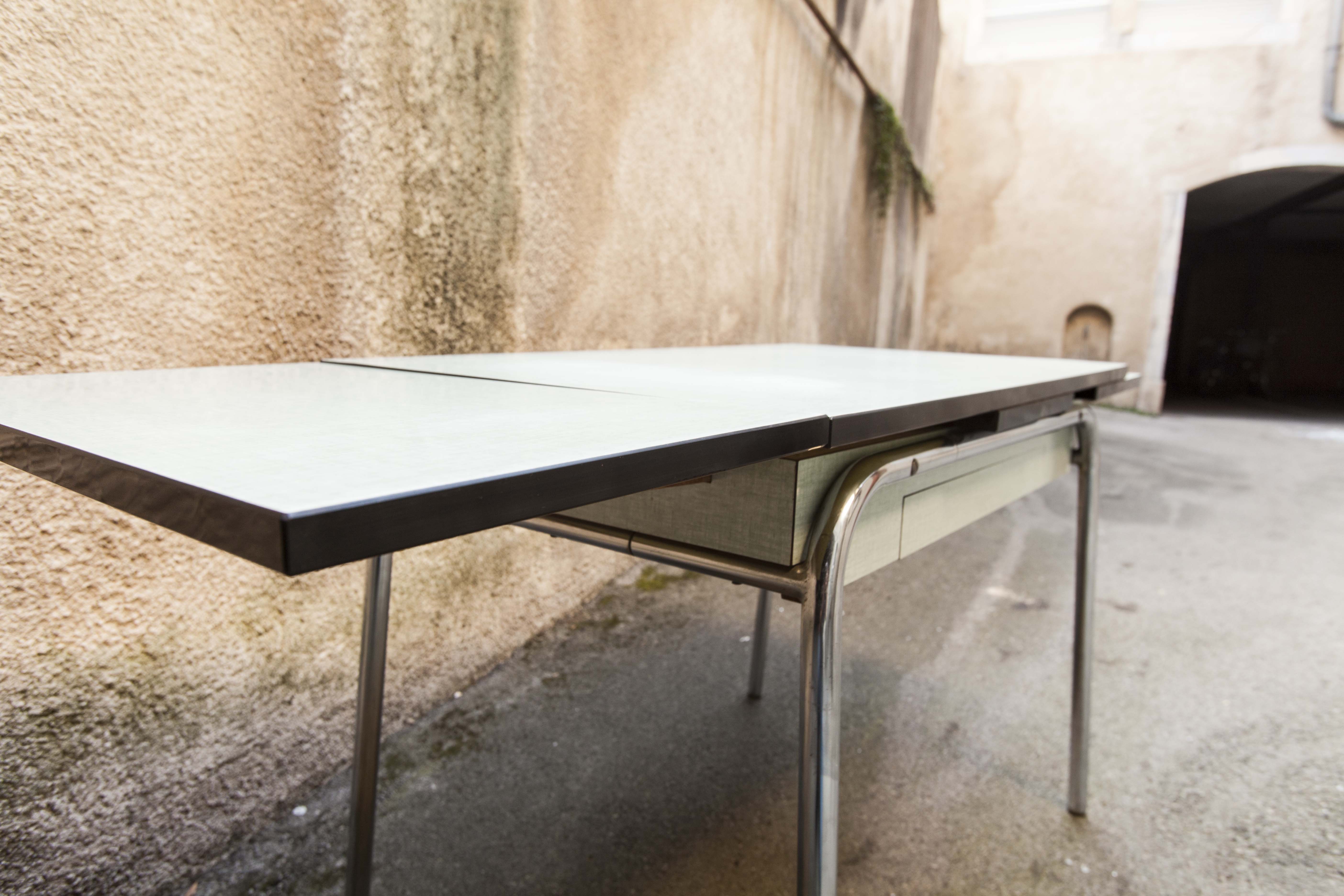 Green formica table, 1970