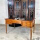 Bureau plat Louis XVI dessus cuir noir