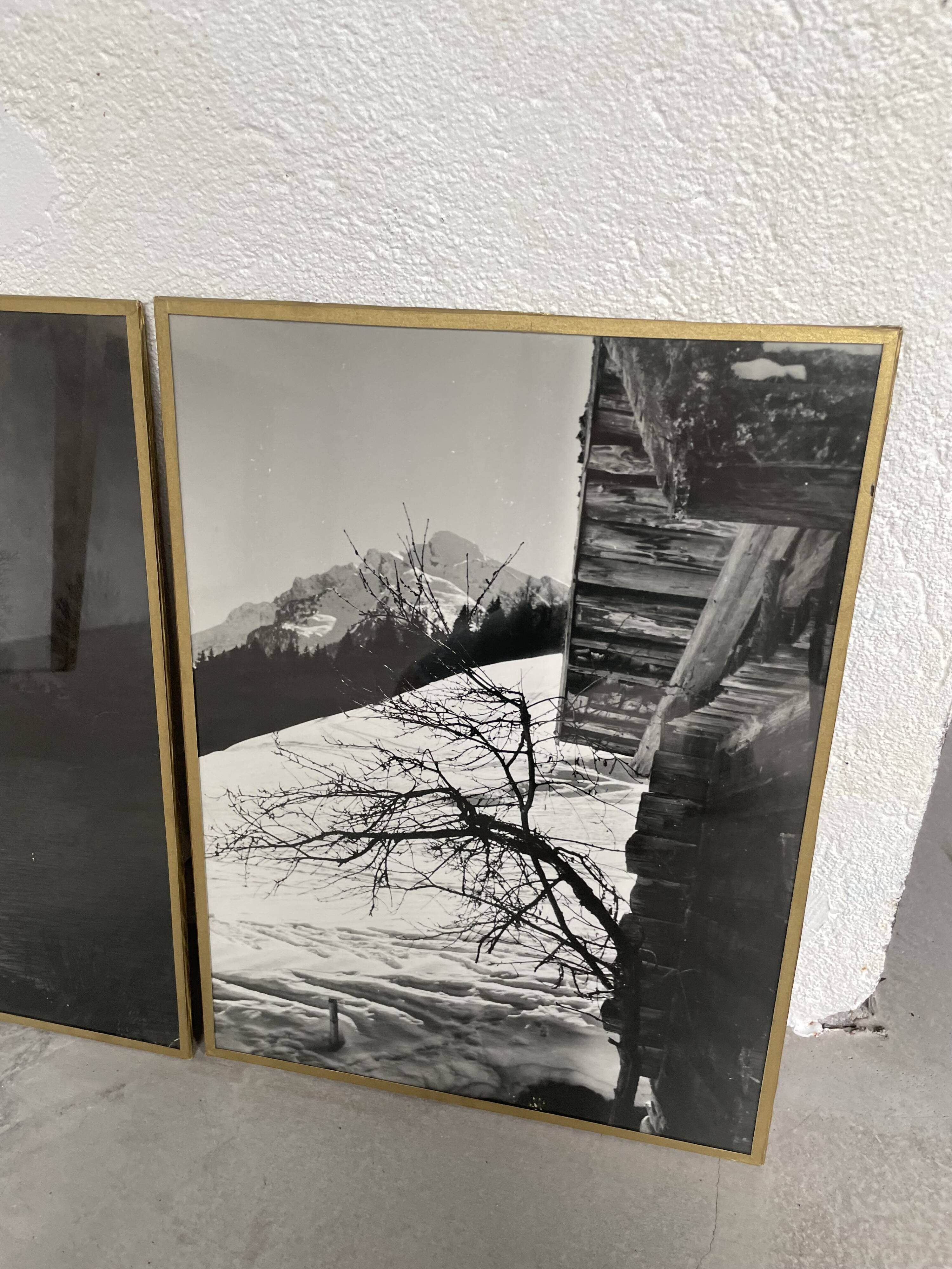 Old photographs lake and mountain