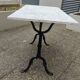 Table bistrot en marbre, piètement en fonte signé Godin, L 120 cm, made in France !