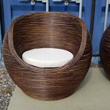 Rattan sofa set and 2 armchairs