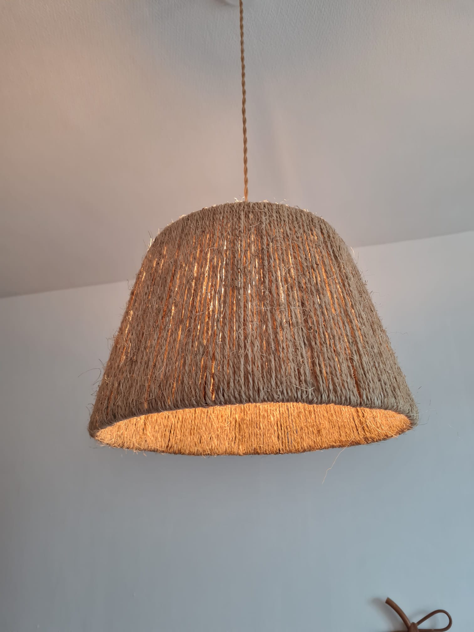 Suspension en corde naturelle vintage