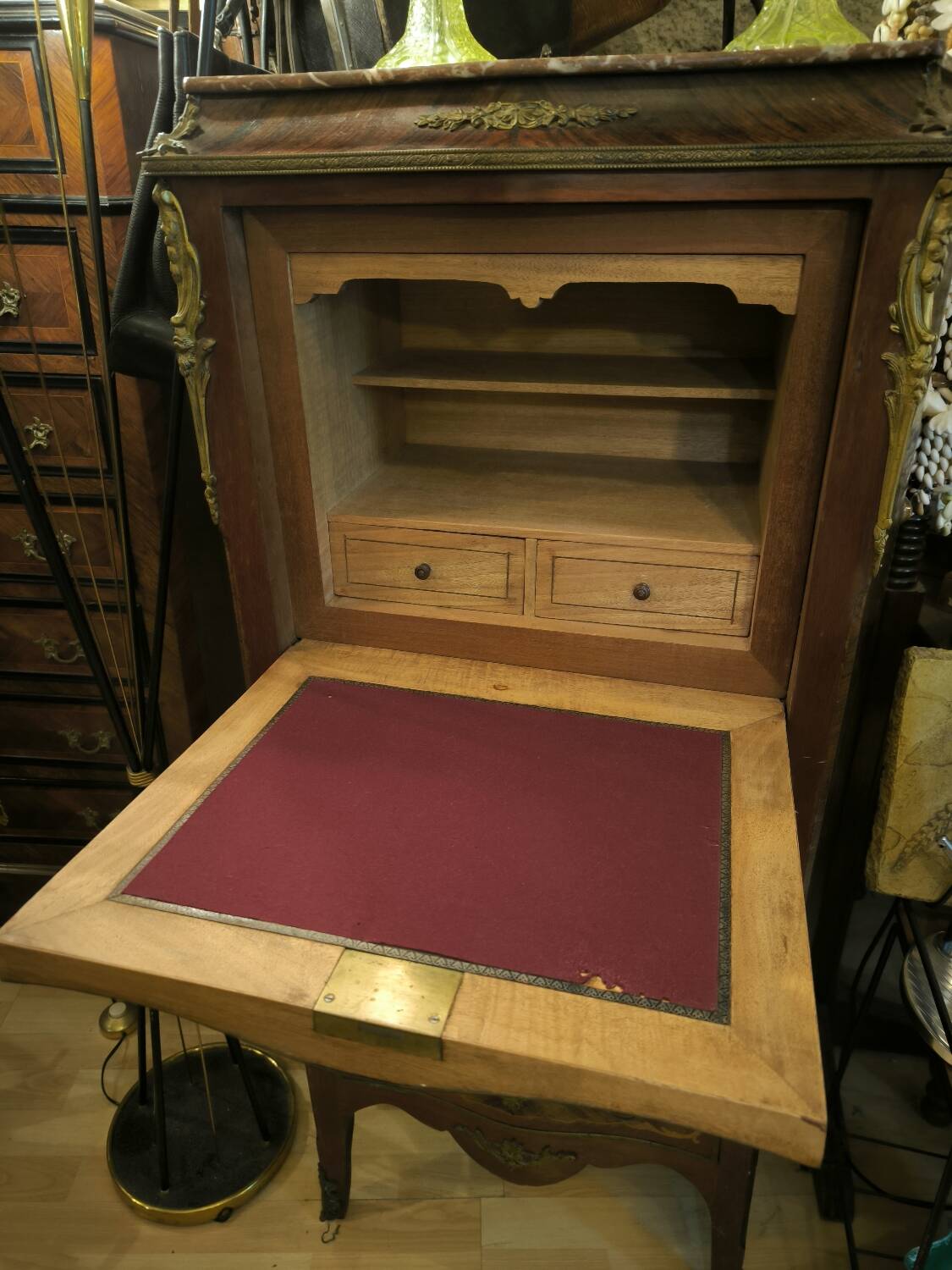 Small marquetry lady's writing desk, circa 1870