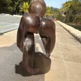 Wooden statue "the thinker"