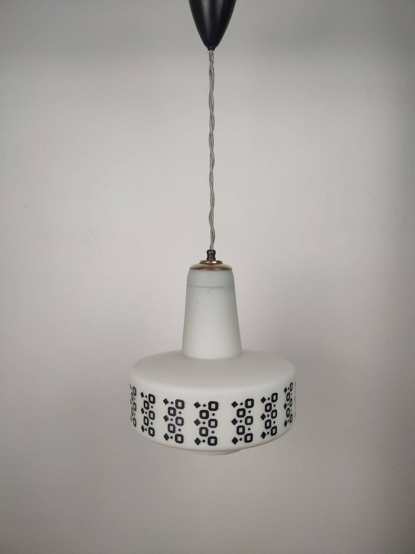Suspension UFO Space Age in Opaline Glass – Italy, 1960s/70s