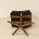 Fauteuil de bureau vintage pivotant en bois année 70