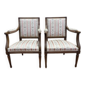 Paire de fauteuils à la reine de style Louis XVI
