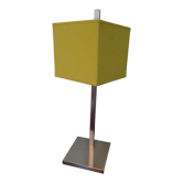Lampe Stéphane Davidts modèle Faras chrome satiné, abat jour vert amande - Belgique
