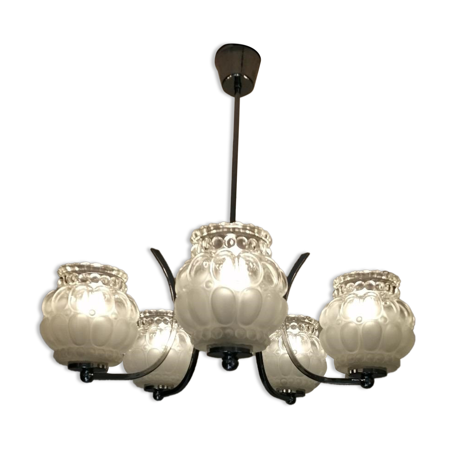 Art deco chandelier with 5 arms of light