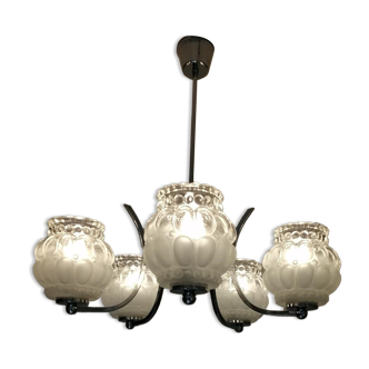 Lustre art déco à 5 bras de lumière