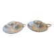 Pair of enamelled candle holders