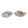 Pair of enamelled candle holders