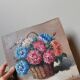 Original painting signed framed bouquet vintage flower