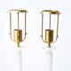 Pair of alabaster table lamps in the style of Jean Michel Frank, France 1960.