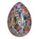 Small Murano-Style Glass Egg Lamp with Multicolored Floral Decoration