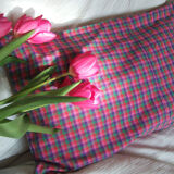 Upcycled checkered cushion cover