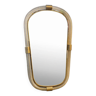 Venetian Murano Glass Wall Mirror with Torgiglione-Torchon Details, Barovie