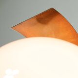 Vintage Italian Copper and Opaline Chandelier, 1970s