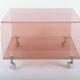 Small coffee table or end table in smoked plexiglass, 1970s