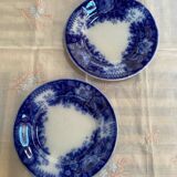 Lot de 2 assiettes à dessert UetC, Sarreguemines modèle Jardinière