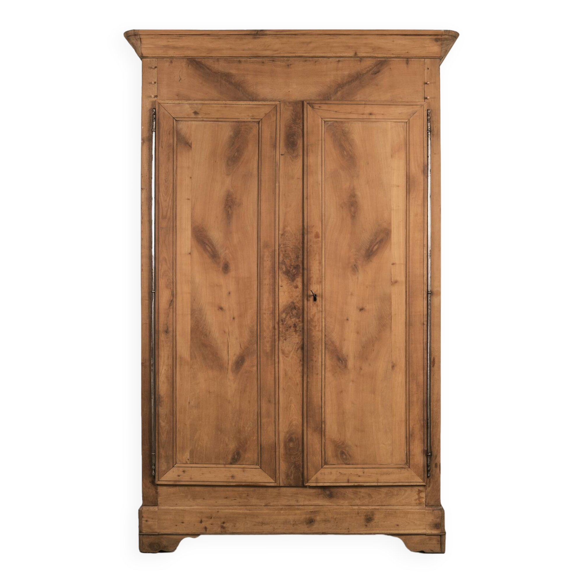 Large 19th C Antique French Louis Philippe Armoire or Wardrobe, Hand Sanded Cherrywood