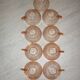 Lot 9 art deco cups in pink transparent glass